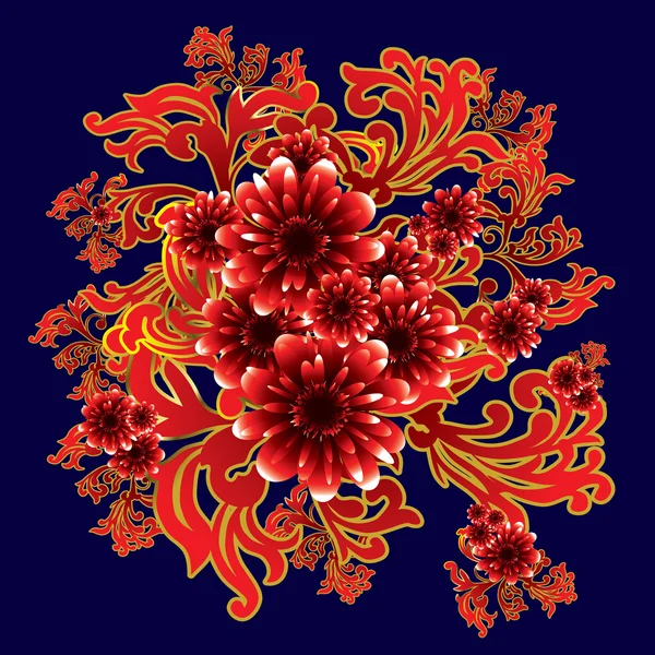 Coin floral lumineux — Image vectorielle