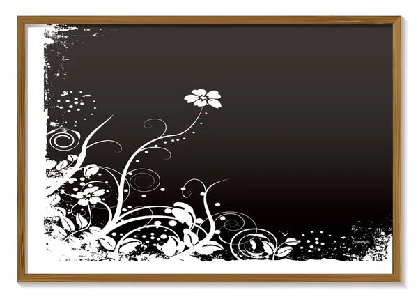 Blommig svart tavla — Stock vektor