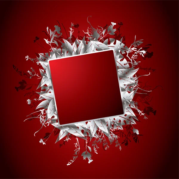 Bannière florale rouge — Image vectorielle