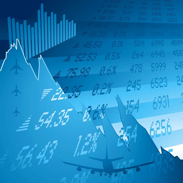Financiële crash blauw — Stockvector