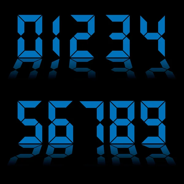 Digital numbers clock blue — Stock Vector