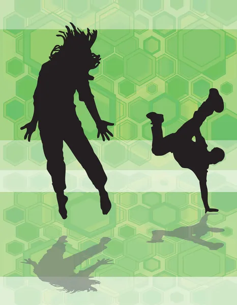 舞蹈六角绿色 — 图库矢量图片
