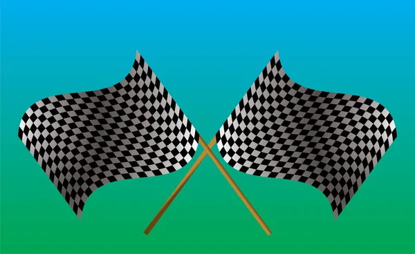 Crossed checkered flag — Stock Vector