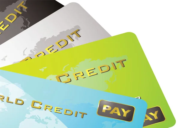 Penggemar kartu kredit - Stok Vektor