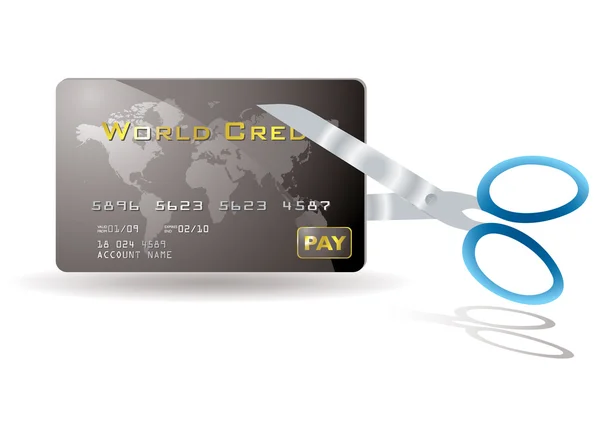 Cartão de crédito cortado — Vetor de Stock