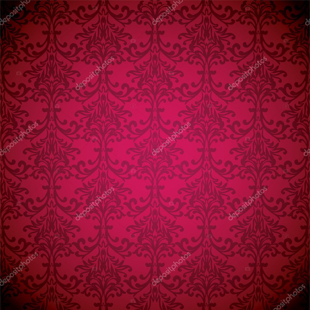 Magenta floral inspired wallpaper background with seamless repeat design   Stock vector  Colourbox