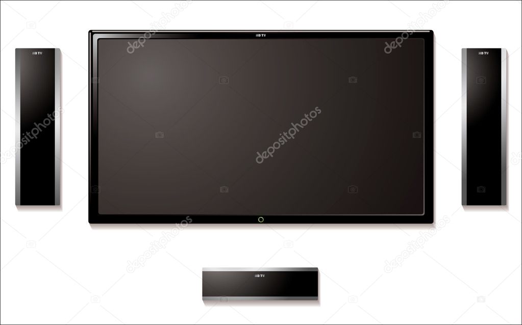 Lcd television with speakers