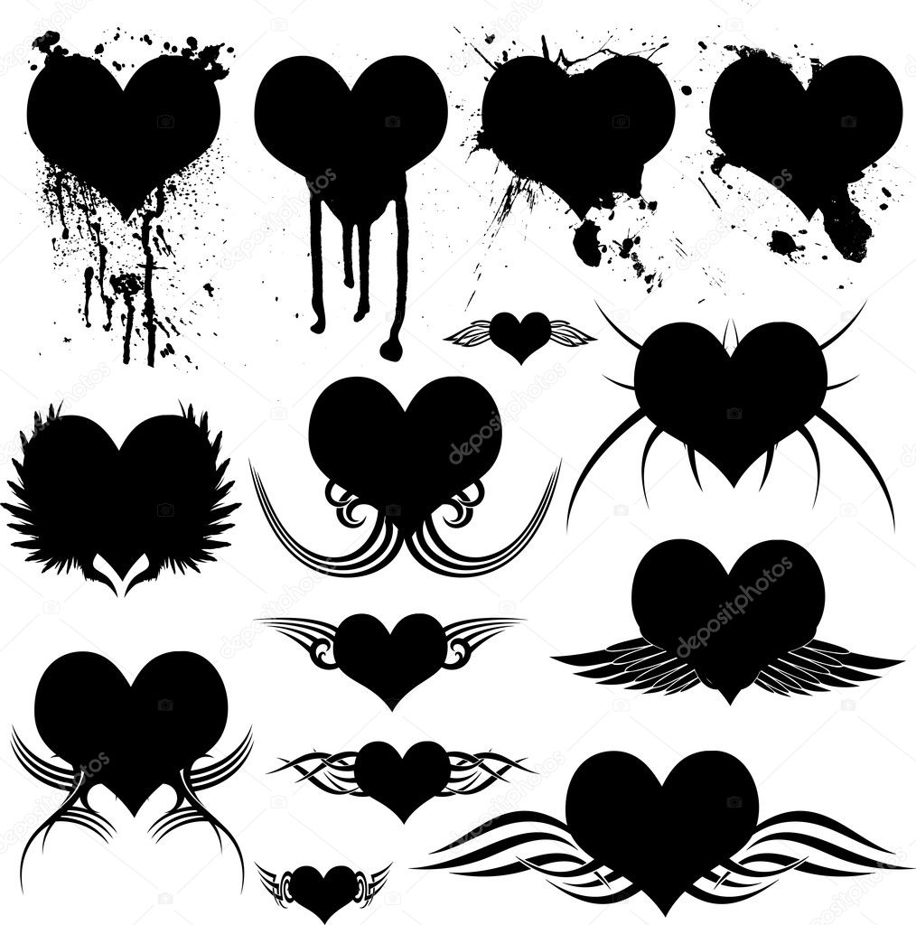 gothic heart drawings