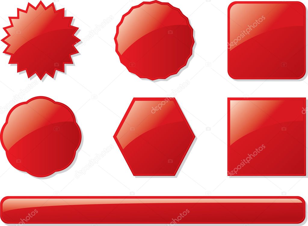 Glass buttons red