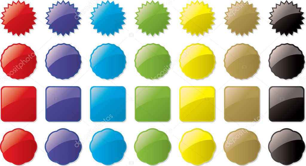 Glass buttons colored