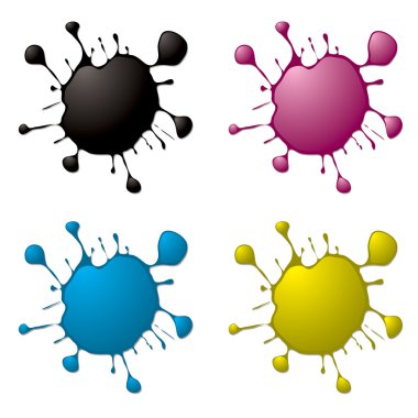 Cmyk ink splat clipart