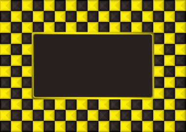 Checkered gold picture frame clipart