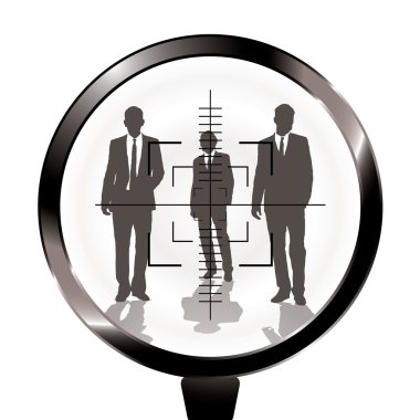 Business men rifle target clipart