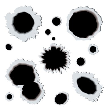 Bullet holes in metal background clipart