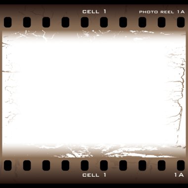 Brown grunge film cell clipart