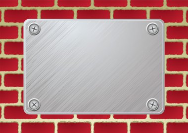 Brickwall metal plate clipart