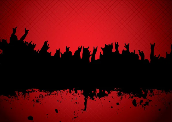Concert foule rouge — Image vectorielle