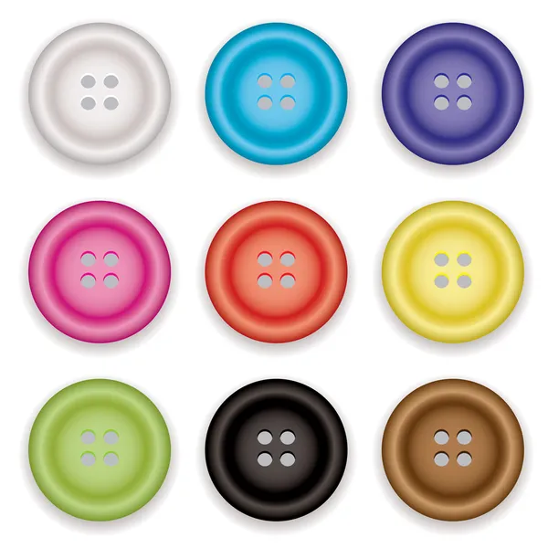 Vêtements boutons icônes — Image vectorielle