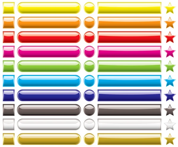 Colección botón arco iris — Vector de stock