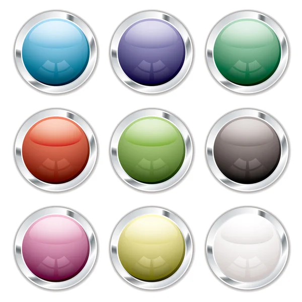 Button candid silver — Stock Vector