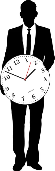 Επιχειρηματίας εκμετάλλευση ρολόι — Διανυσματικό Αρχείο