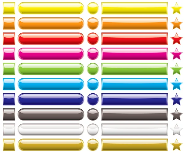 Coleção de botão arco-íris —  Vetores de Stock