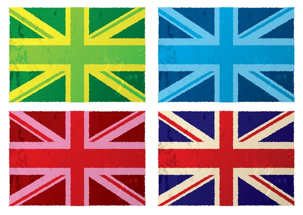 Brittiska grunge flaggor — Stock vektor