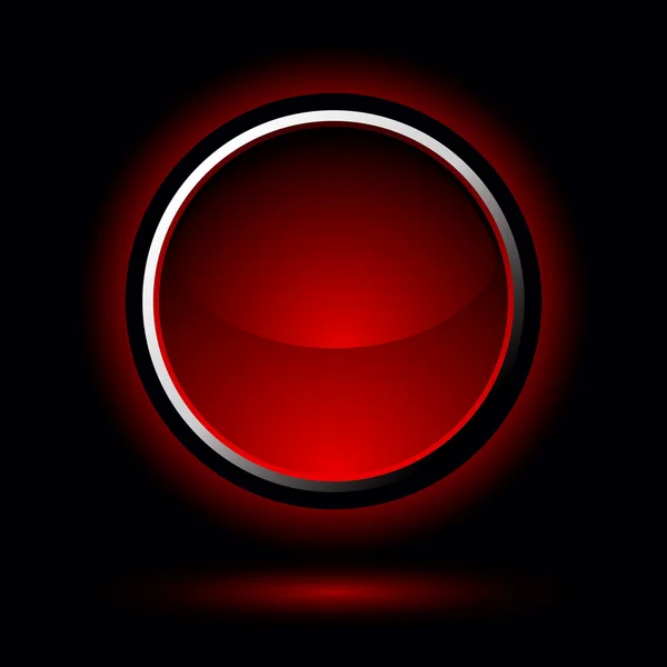 Botón rojo brillante — Vector de stock
