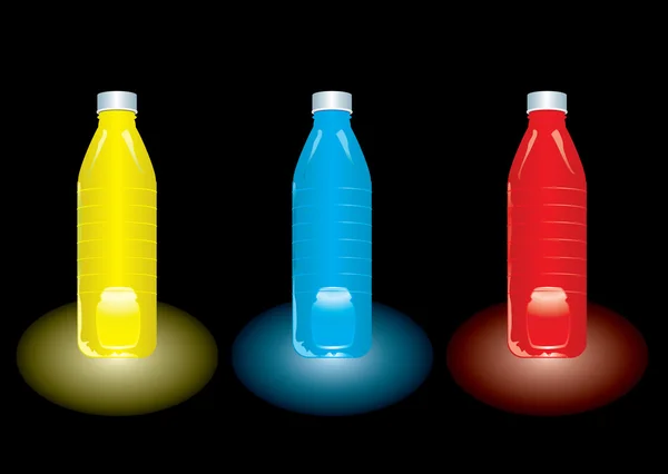 Flüssigkeit in Flaschen — Stockvektor