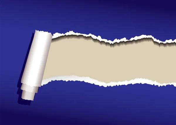 Blått papper curl — Stock vektor