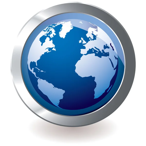 Icono azul globo terrestre — Vector de stock
