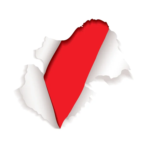 Un trou de papier rouge explose — Image vectorielle