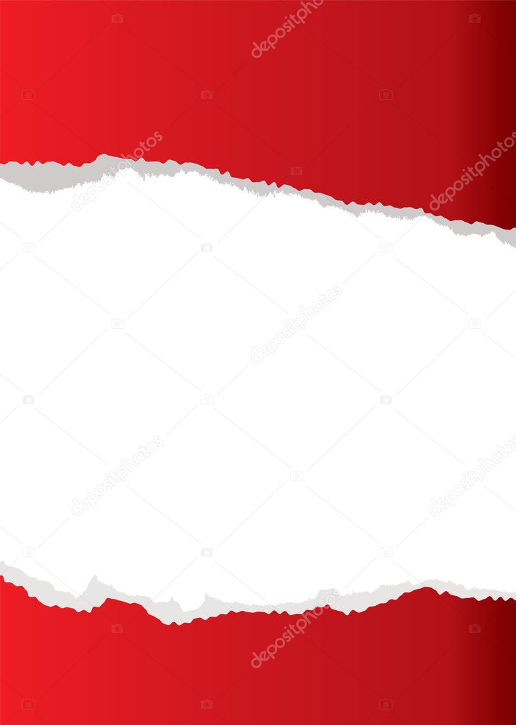 Red paper tear background