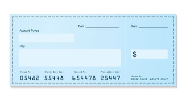 Bank cheque old style clipart