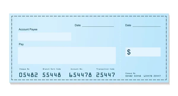 Chèque bancaire ancien style — Image vectorielle