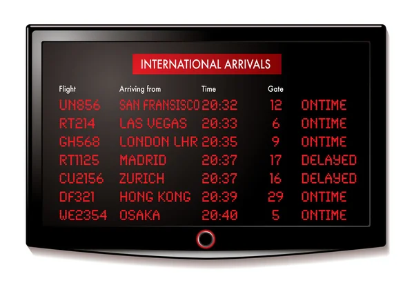 Αφίξεις αεροδρόμιο LCD — Διανυσματικό Αρχείο
