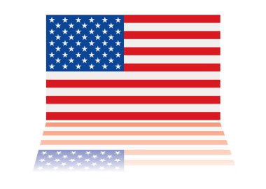 American flag reflection vector