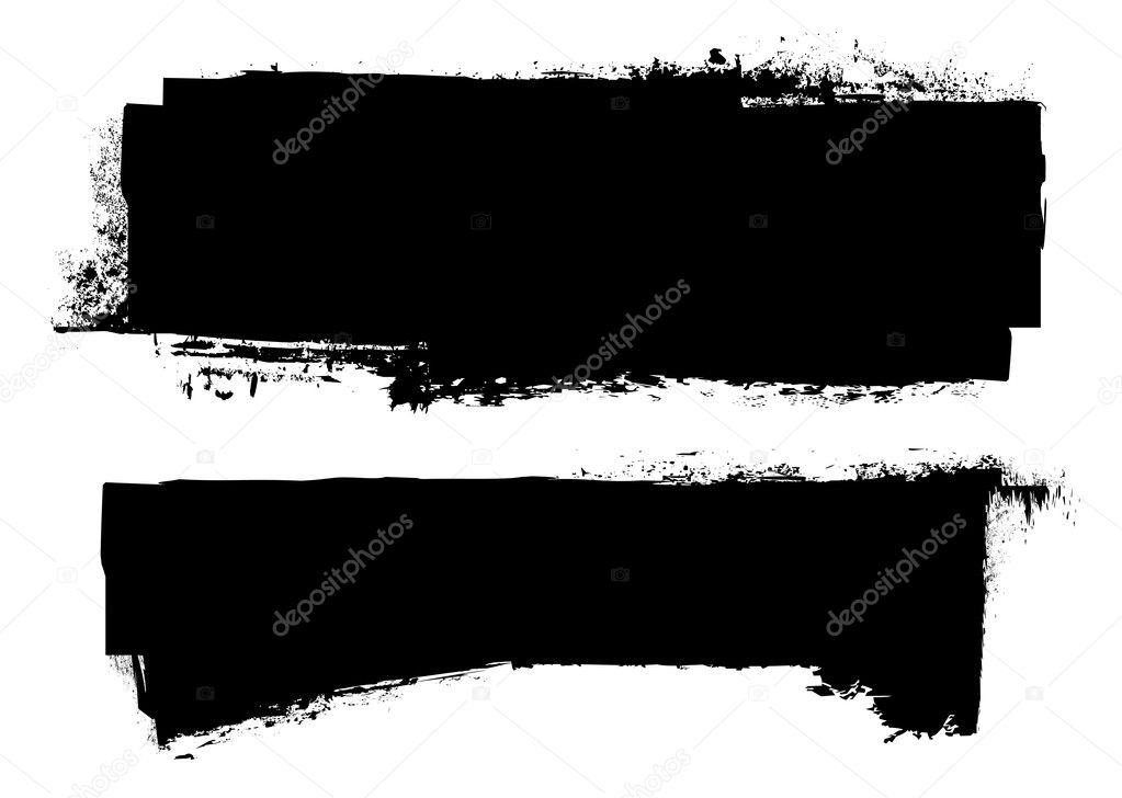 Grunge black ink banner