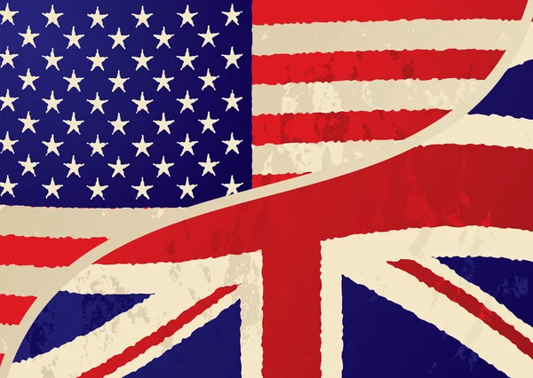 Британский гранж-флаг США — стоковое фото