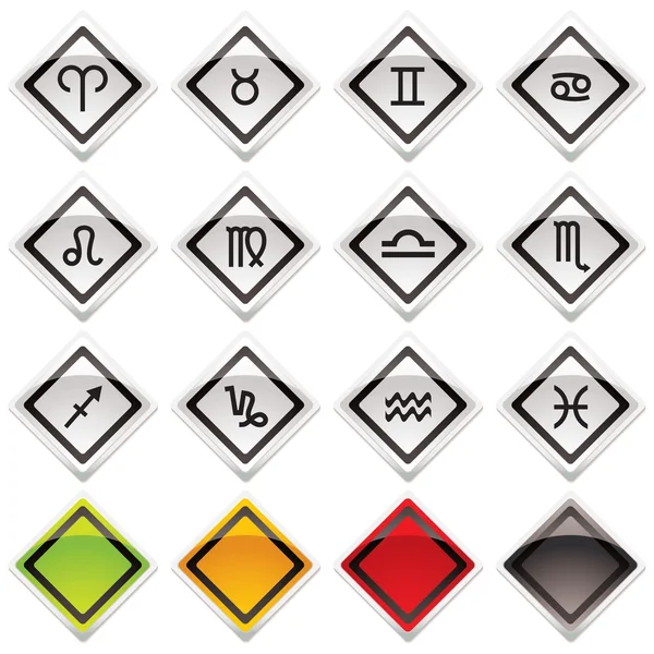 Horoskop ikony symboly — Stockový vektor