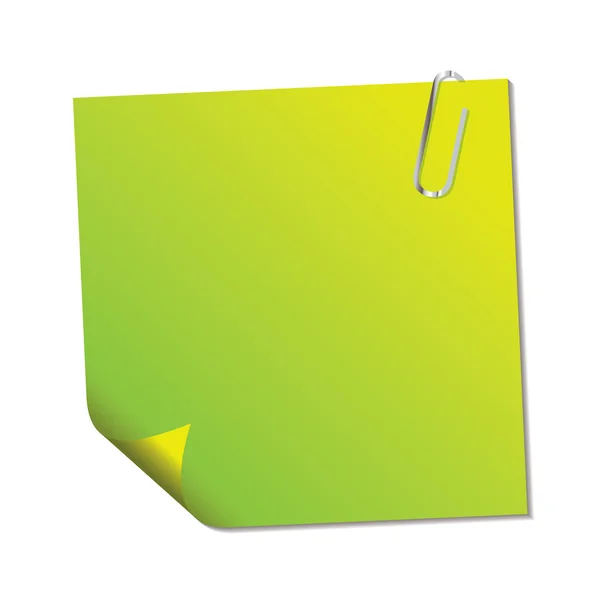 Nota adhesiva verde — Vector de stock