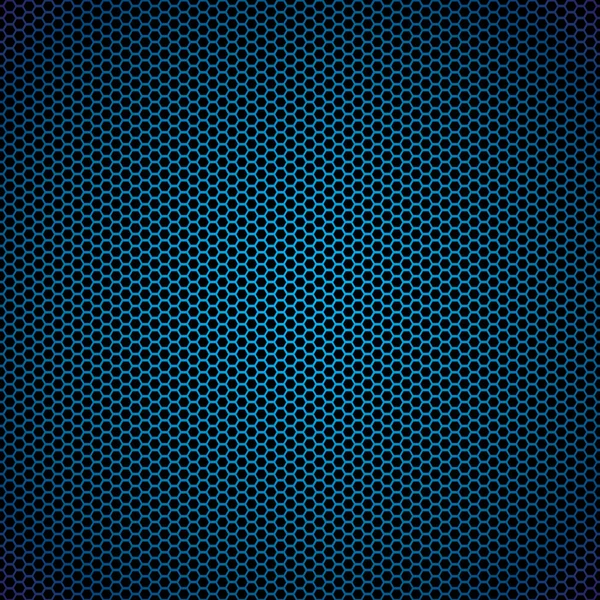 Kovové pozadí modrý šestiúhelník — Stockový vektor