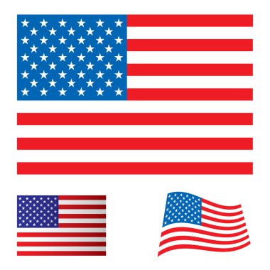 USA flag set clipart