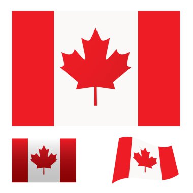 Canada flag set clipart