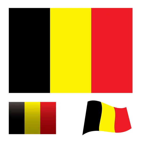 Belgio bandiera impostata — Vettoriale Stock