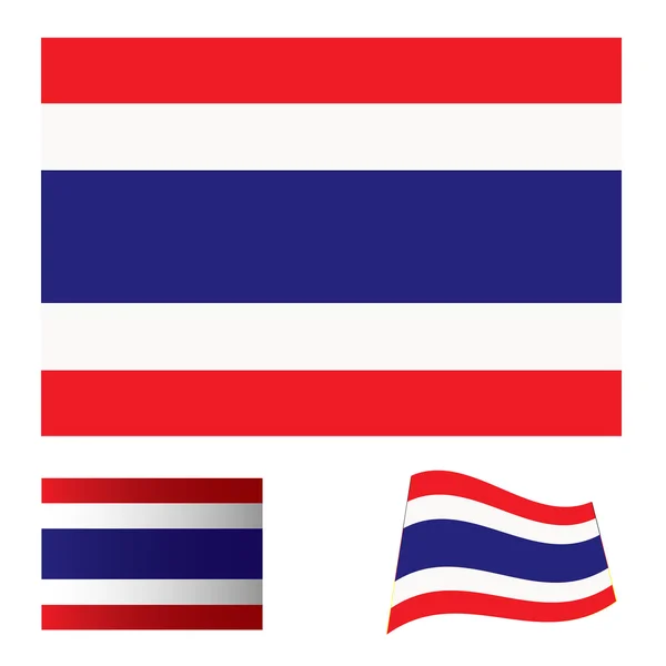 Thailändische Flagge gesetzt — Stockvektor