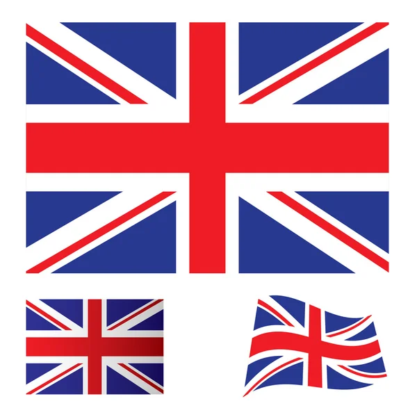 United kingdom flag set — Stock Vector