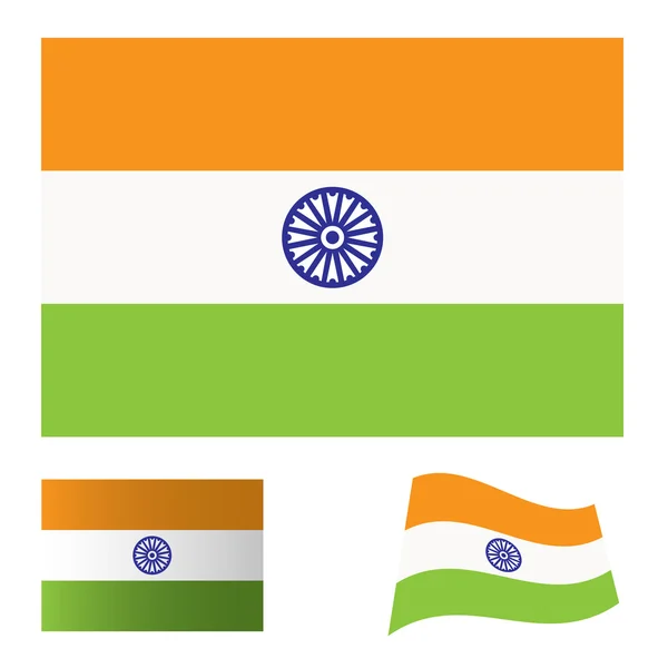 Conjunto de bandeira da Índia — Vetor de Stock