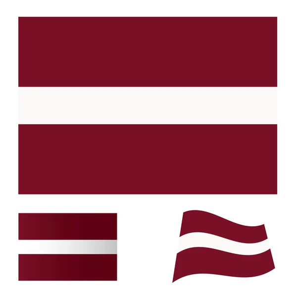 Letonya bayrağı ayarlanmış — Stok Vektör