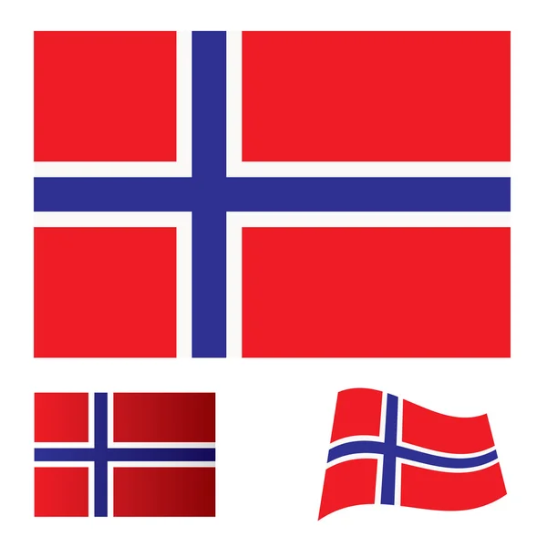Набір прапор Норвегії — стоковий вектор